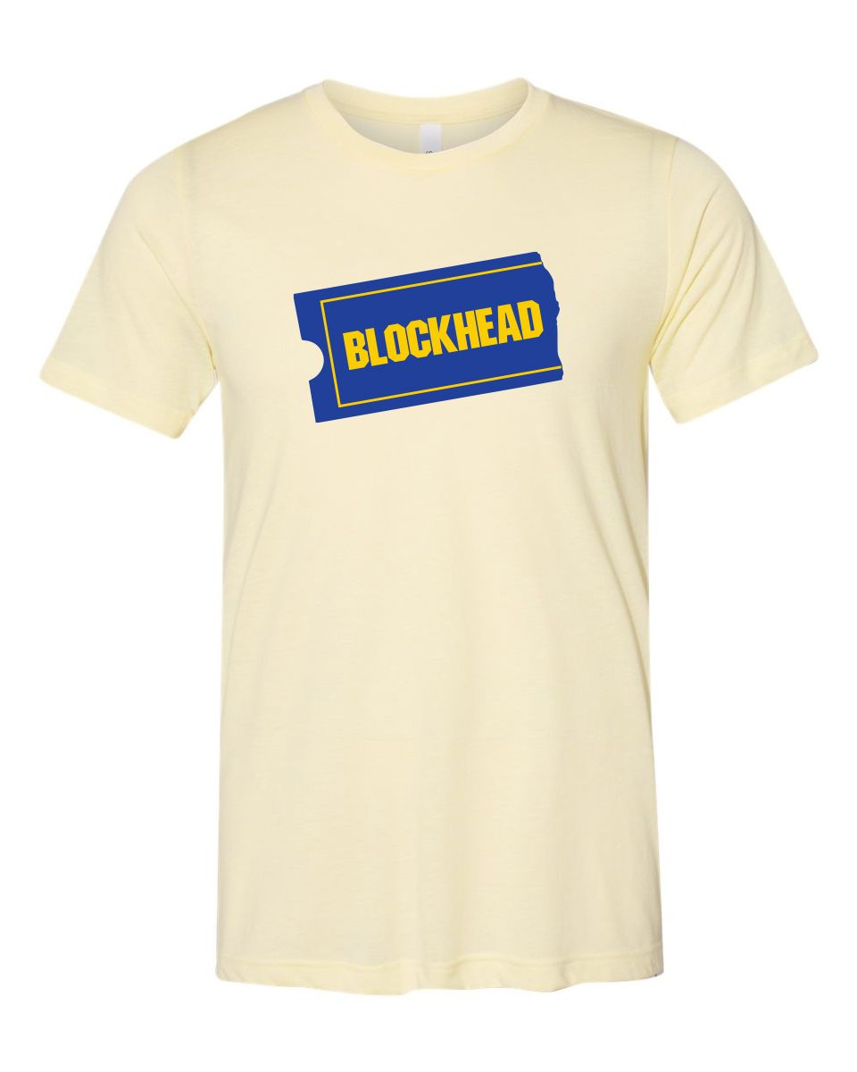 møde Angreb Sikker Blockhead "Blockbuster" T-Shirt